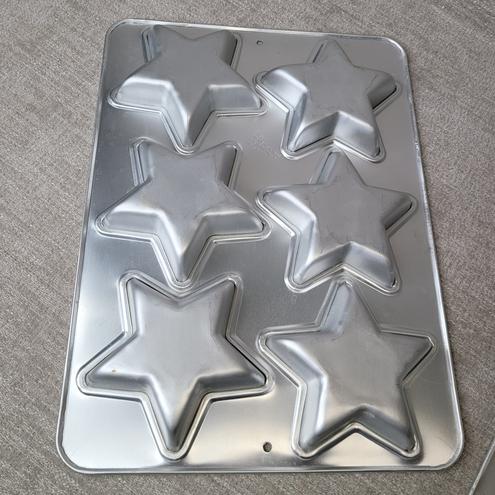 Wilton Mini Star Cake Pans Set 2 1995 Vintage Baking Treats July 4th Patriotic - Picture 9 of 10
